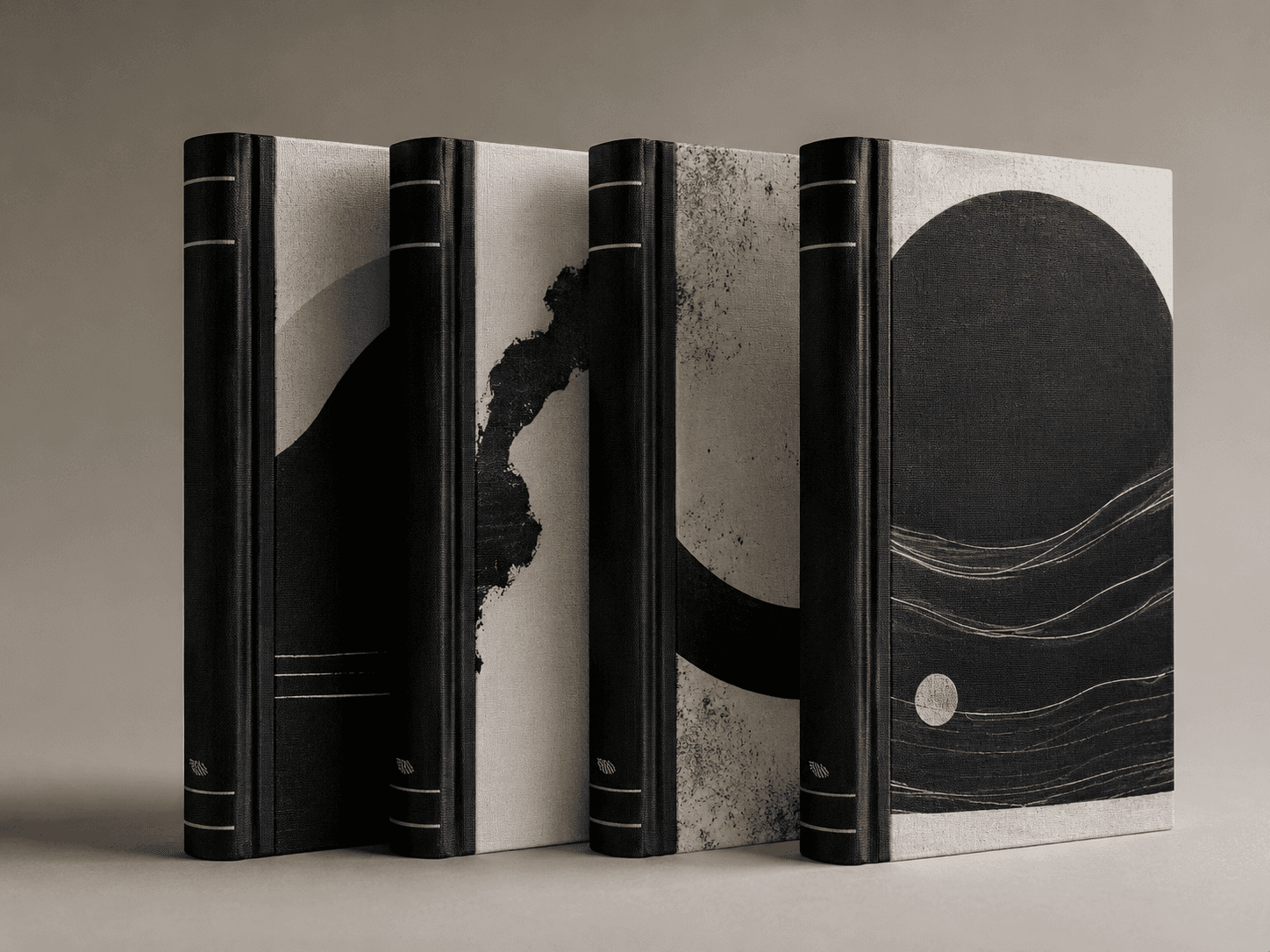 A coordinated set of four original fictional books